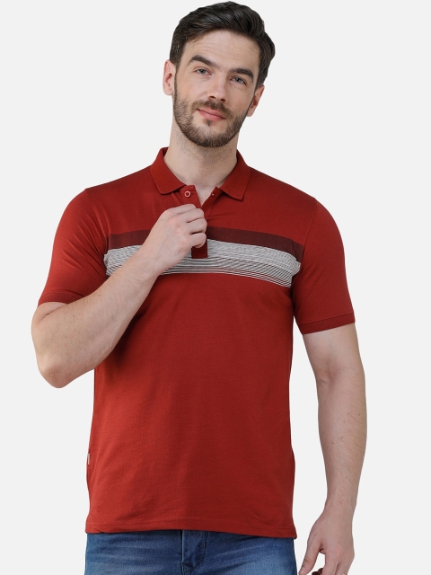

COLVYNHARRIS JEANS Men Maroon Solid Polo Collar T-shirt
