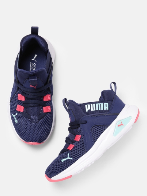 

Puma Boys Navy Blue Enzo 2 Weave AC PS Woven Design Sneakers