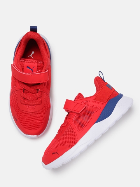 

Puma Boys Red & Navy Blue Anzarun Cheer AC PS Woven Design Sneakers