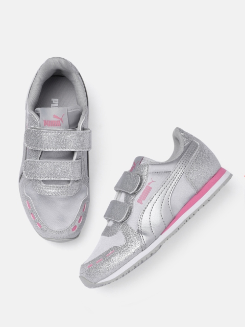 

Puma Girls Silver & Pink Textured Casual Shoes