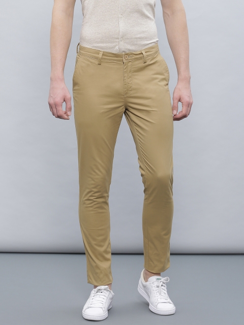 

ETHER Khaki Casual Slim Fit Trousers