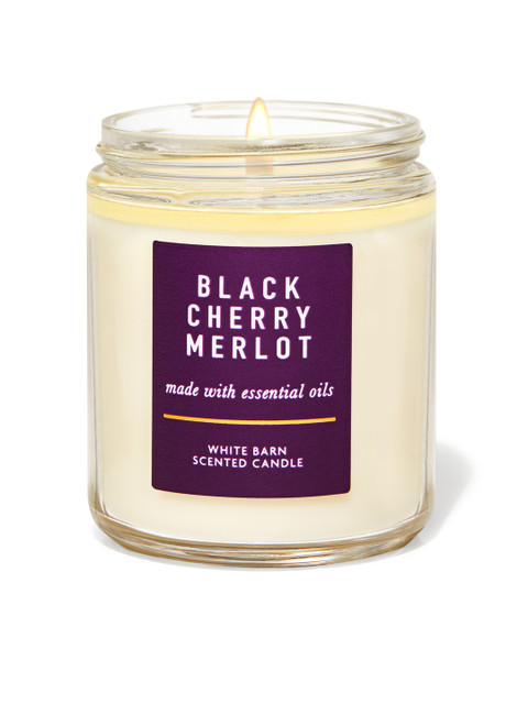 

Bath & Body Works Black Cherry Merlot Single Wick Candle, Purple