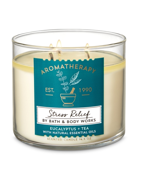 

Bath & Body Works Eucalyptus Tea 3-Wick Candle, Cream