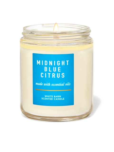 

Bath & Body Works Midnight Blue Citrus Single Wick Candle, Off white