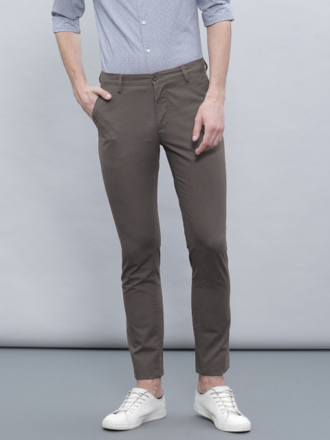 

ether Men Grey Casual Slim Fit Trousers
