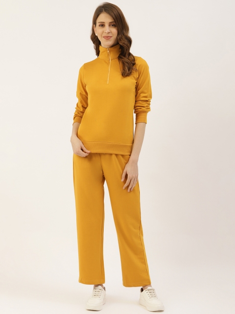 

Laabha Women Mustard Yellow Solid Tracksuit