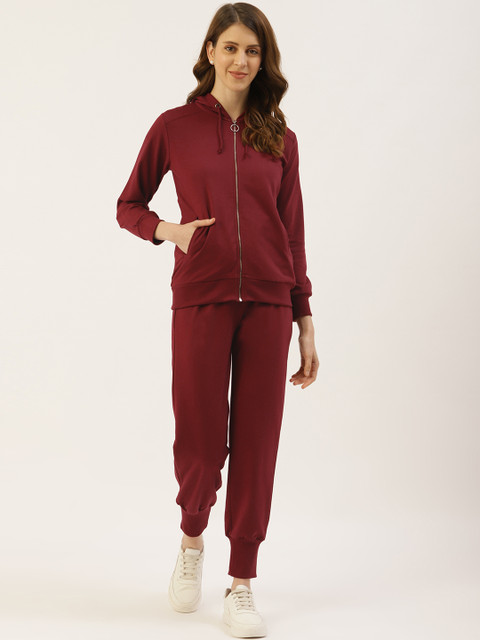 

Laabha Women Maroon Solid Tracksuit