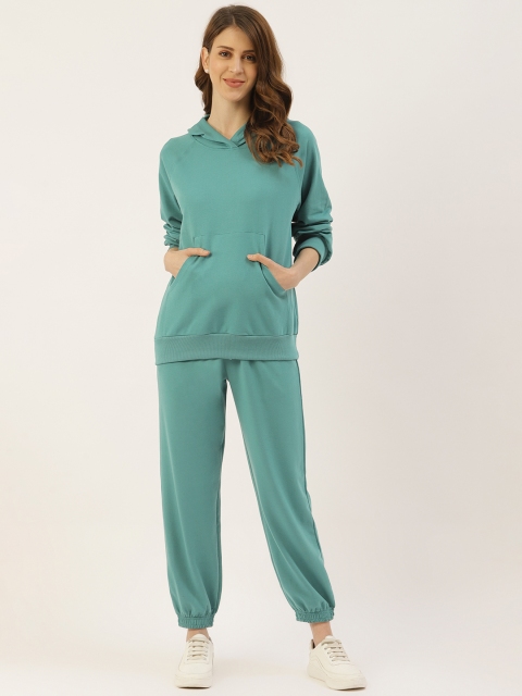 

Laabha Women Turquoise Blue Solid Tracksuit