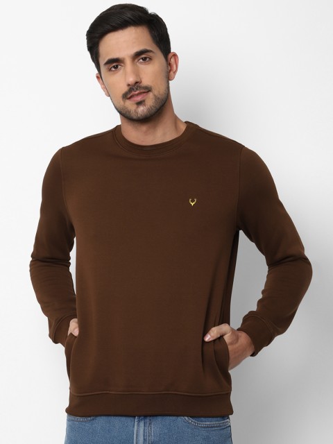 

Allen Solly Men Brown Solid Sweatshirt