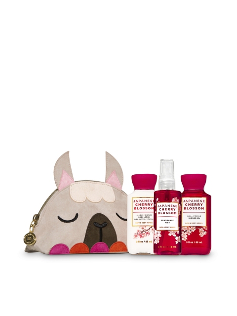 

Bath & Body Works Japanese Cherry Blossom Llama Cosmetic Bag Gift Set, Red