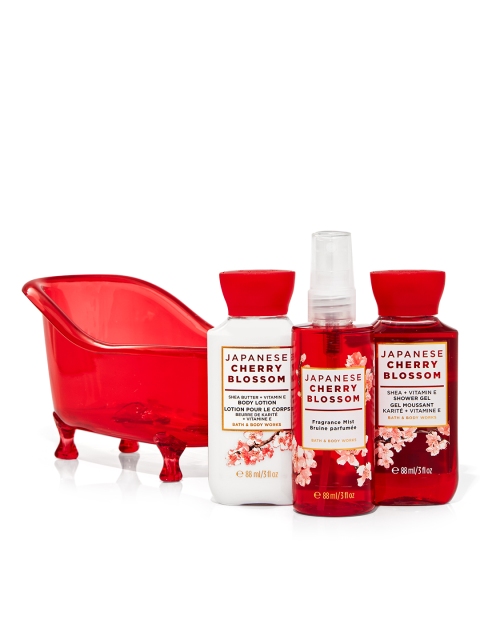 

Bath & Body Works Japanese Cherry Blossom Mini Bathtub Gift Set, Red