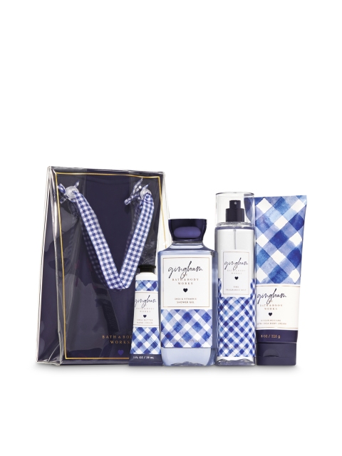 

Bath & Body Works Unisex Gingham Gift Bag Set, Blue
