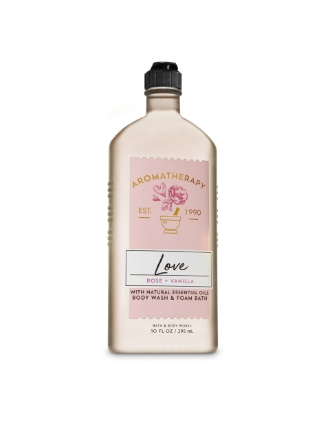 

Bath & Body Works Unisex Aromatherapy Love Rose Vanilla Body Wash and Foam Bath 295 ml, Pink