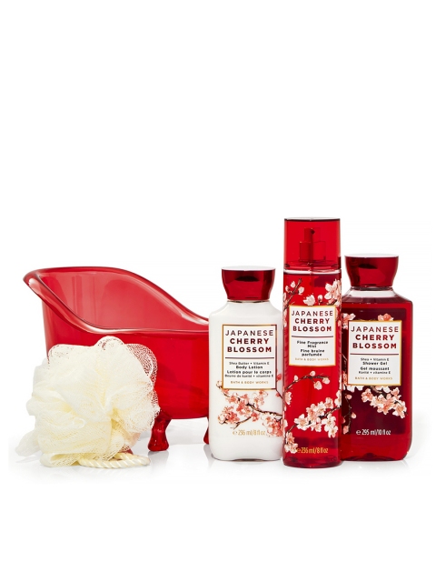 

Bath & Body Works Unisex Japanese Cherry Blossom Bath and Body Gift Set, Red