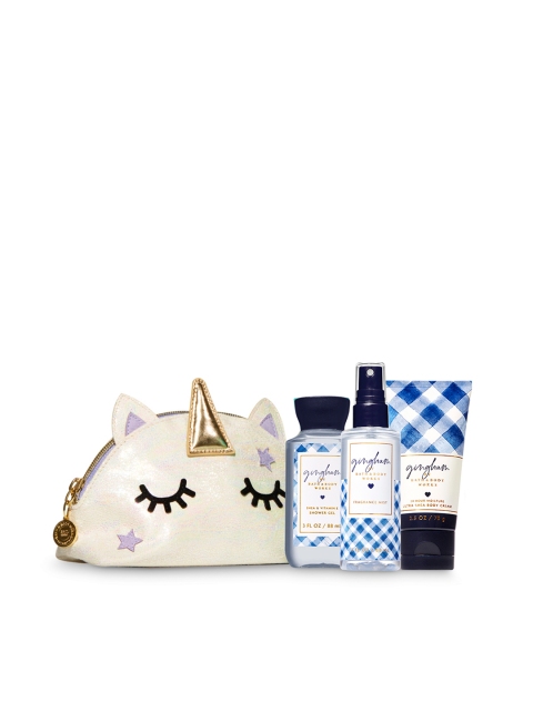 

Bath & Body Works Unisex Gingham Unicorn Cosmetic Bag Gift Set, Blue