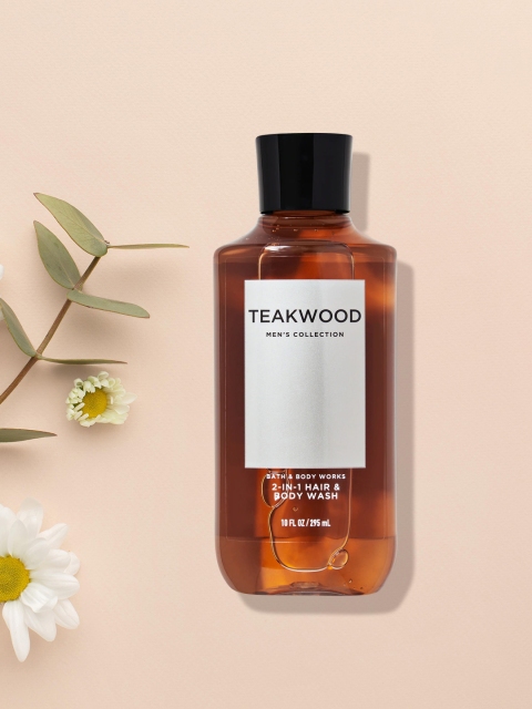 

Bath & Body Works Teakwood 2-in-1 Hair & Body Wash with Shea Butter 295 ml, Brown