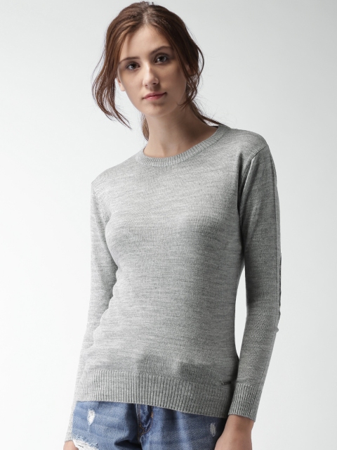 

Mast & Harbour Women Grey Melange Solid Sweater