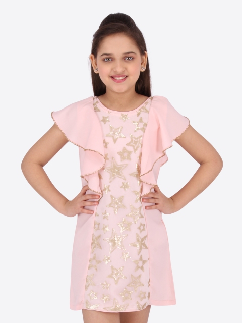 

CUTECUMBER Girls Pink Embellished Sheath Dress