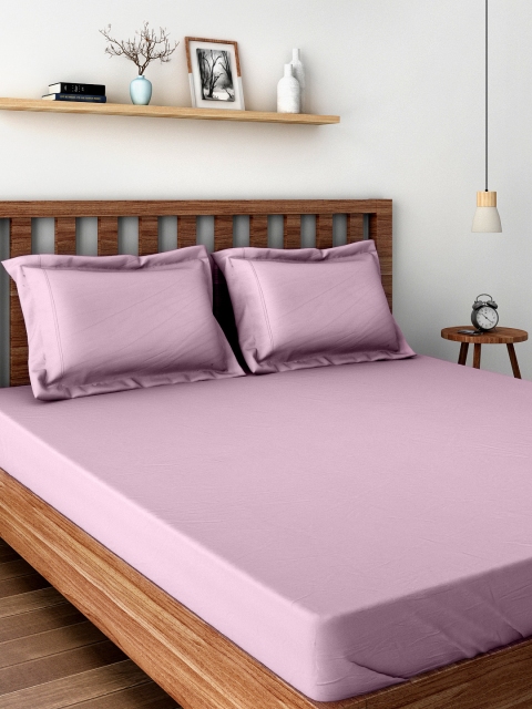 

MASPAR Colorart Pink 200 TC Cotton Double Bedsheet with 2 Pillow Covers
