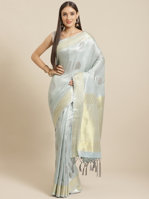 

Saree mall Grey & Golden Woven Design Banarasi Saree