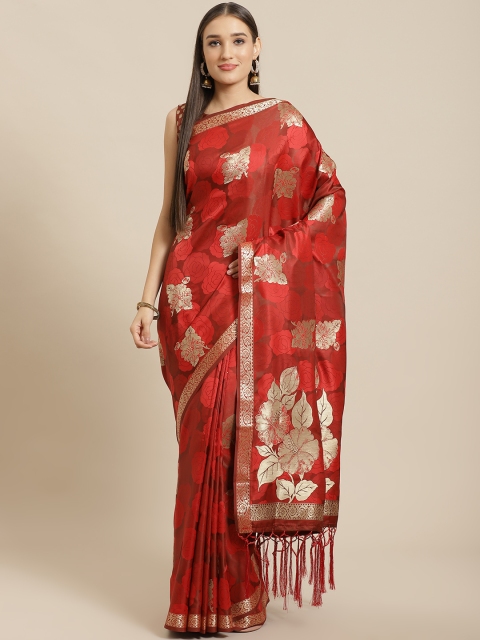 

Saree mall Red & Golden Woven Design Banarasi Saree