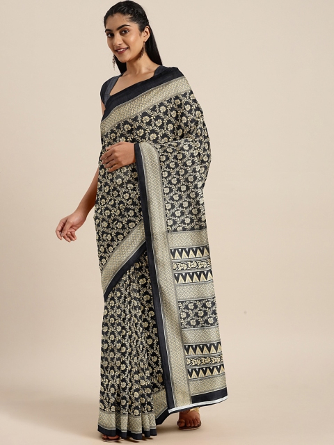 

KALINI Black & Beige Printed Saree
