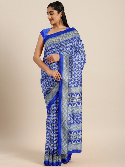 

KALINI Blue & Beige Printed Saree