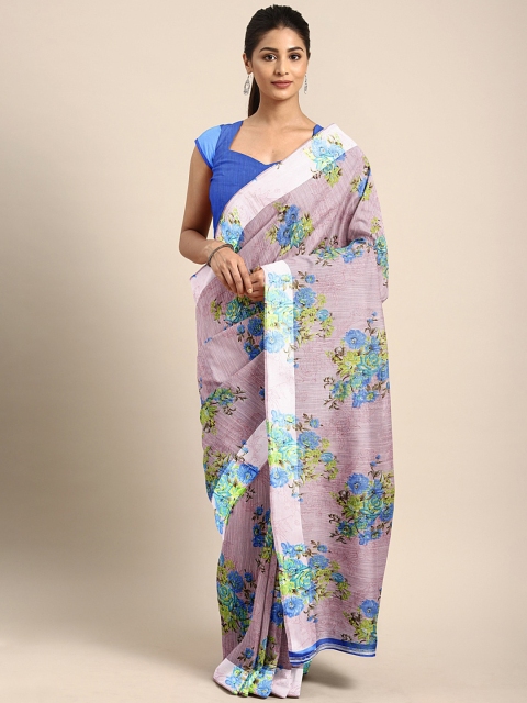 

Triveni Pink & Blue Pure Cotton Printed Saree