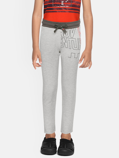 

Sweet Dreams Boys Grey Melange Solid Lounge Pants with Printed Detail