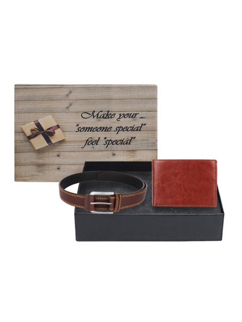 

LONDON FASHION hob Men Brown Accessory Gift Set, Tan