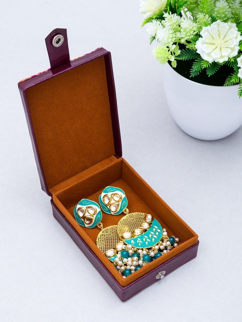

Golden Peacock Maroon & Pink Hand Painted Jewellery Organiser