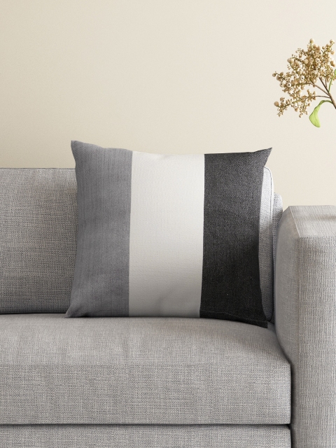 

MASPAR Off-White Colourblocked Single Striped 18'' x 18'' Square Cushion Cover