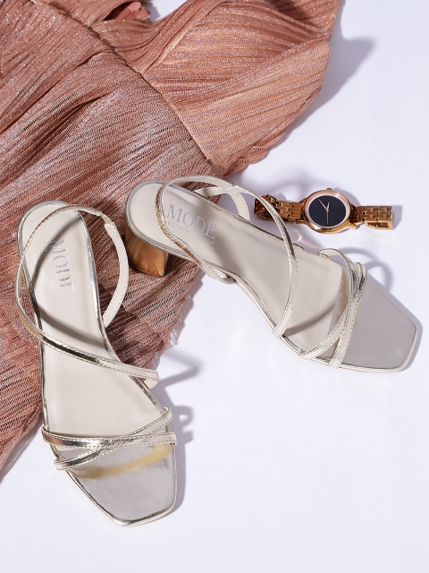 

Mode by Red Tape Women Gold-Toned Solid Block Heels