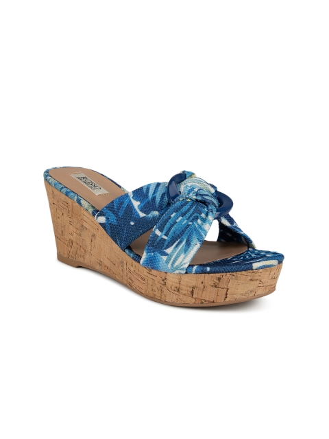 

ROSSO BRUNELLO Women Blue Printed Wedges