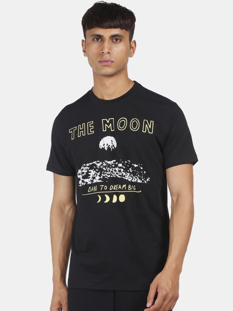 

Aeropostale Men Black & Off-White Printed Round Neck T-shirt