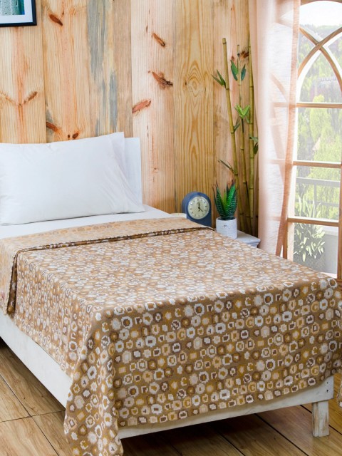 

MASPAR Brown Cotton & Viscose Woven Single Bed Cover