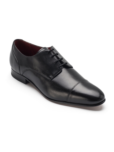 

Heel & Buckle London Men Black Solid Leather Formal Derbys