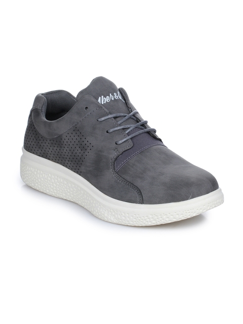 

Aber & Q Men Grey Perforations Synthetic Mid-Top Perforations Sneakers