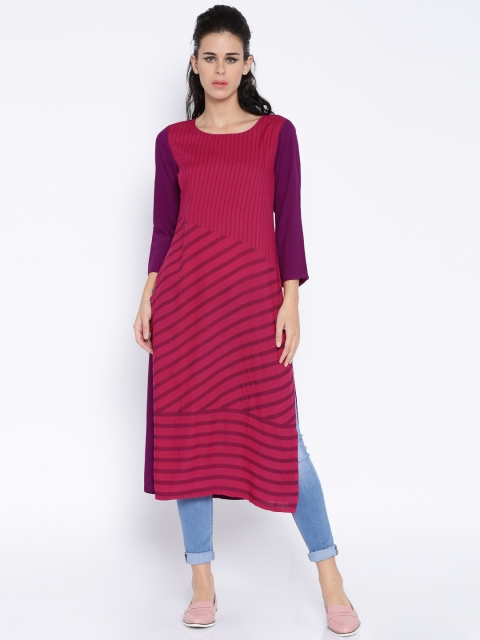 

Vishudh Purple & Pink Striped Kurta