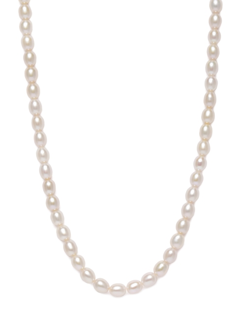 

Zaveri Pearls Fresh Water Rice Pearls 5-6mm AAA+ Quality Necklace, Off white