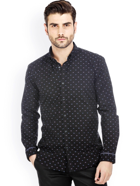 

Basics Black Slim Fit Smart Casual Shirt