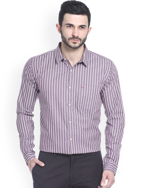 

Basics Purple Striped Slim Fit Casual Shirt