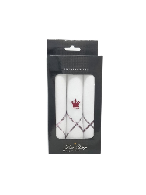 

Louis Philippe Men Pack Of 3 White Solid Handkerchiefs Gift Set