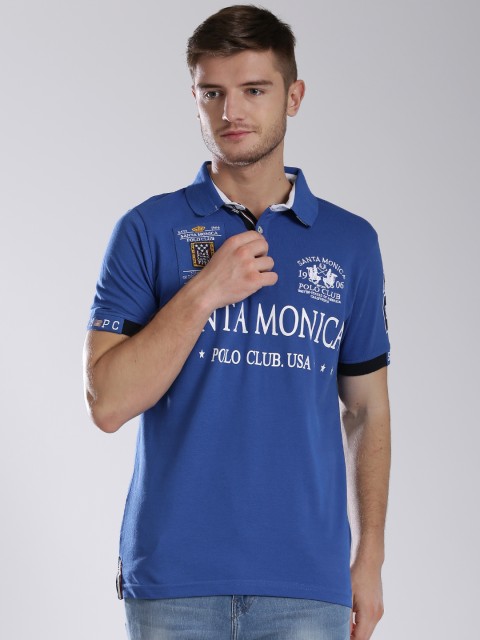 

Santa Monica Blue Printed Polo T-shirt