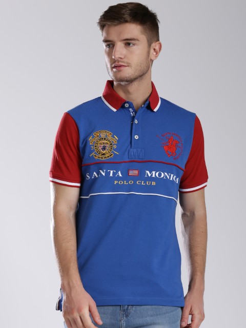 

Santa Monica Blue Printed Polo T-shirt