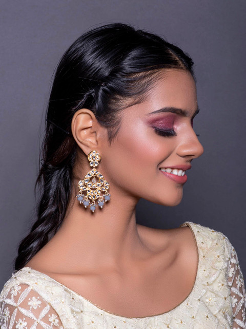 

Fida Gold-Plated & Grey Classic Chandbalis
