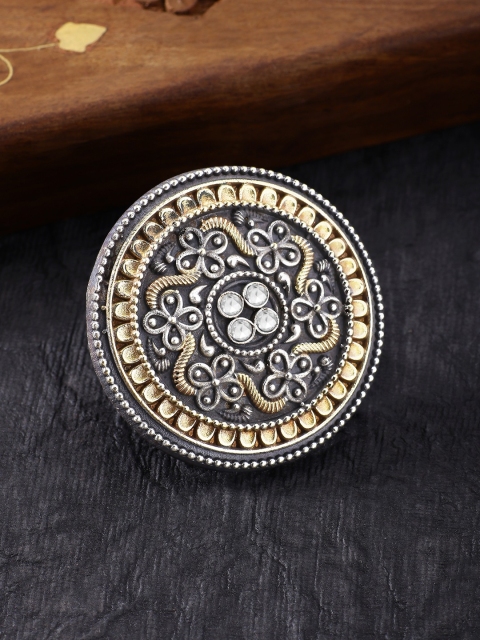 

Peora Bronze-Toned Silver-Plated Boho Vintage Adjustable Finger Ring