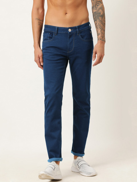 

Flying Machine Men Blue Tapered Fit Mid-Rise Clean Look Stretchable Jeans