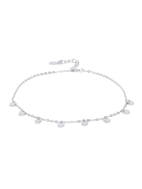 

GIVA 925 Sterling Silver Oxidised Heart Charm Anklet