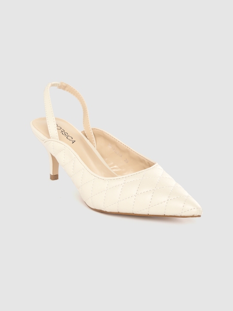 

CORSICA Women Cream-Coloured Quilted Pumps